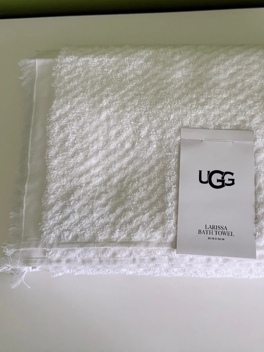UGG Bath Towels Fringed Textured White
